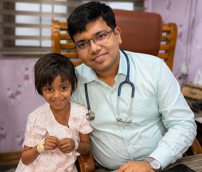 Smiling child patient